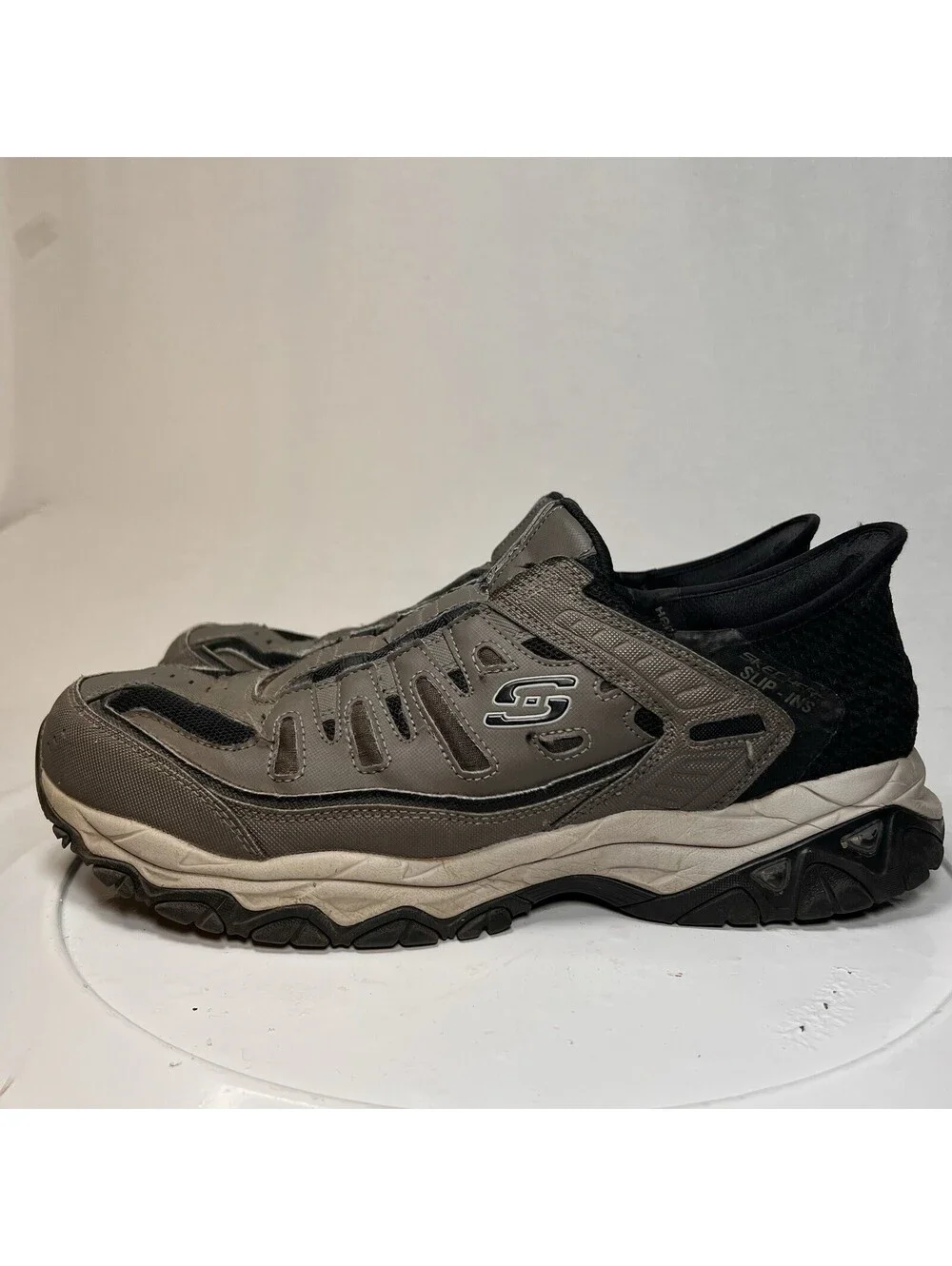 Sketchers Afterburn Ridgeburn Hands Free Slip-Ins Brown Memory Foam Size 13
